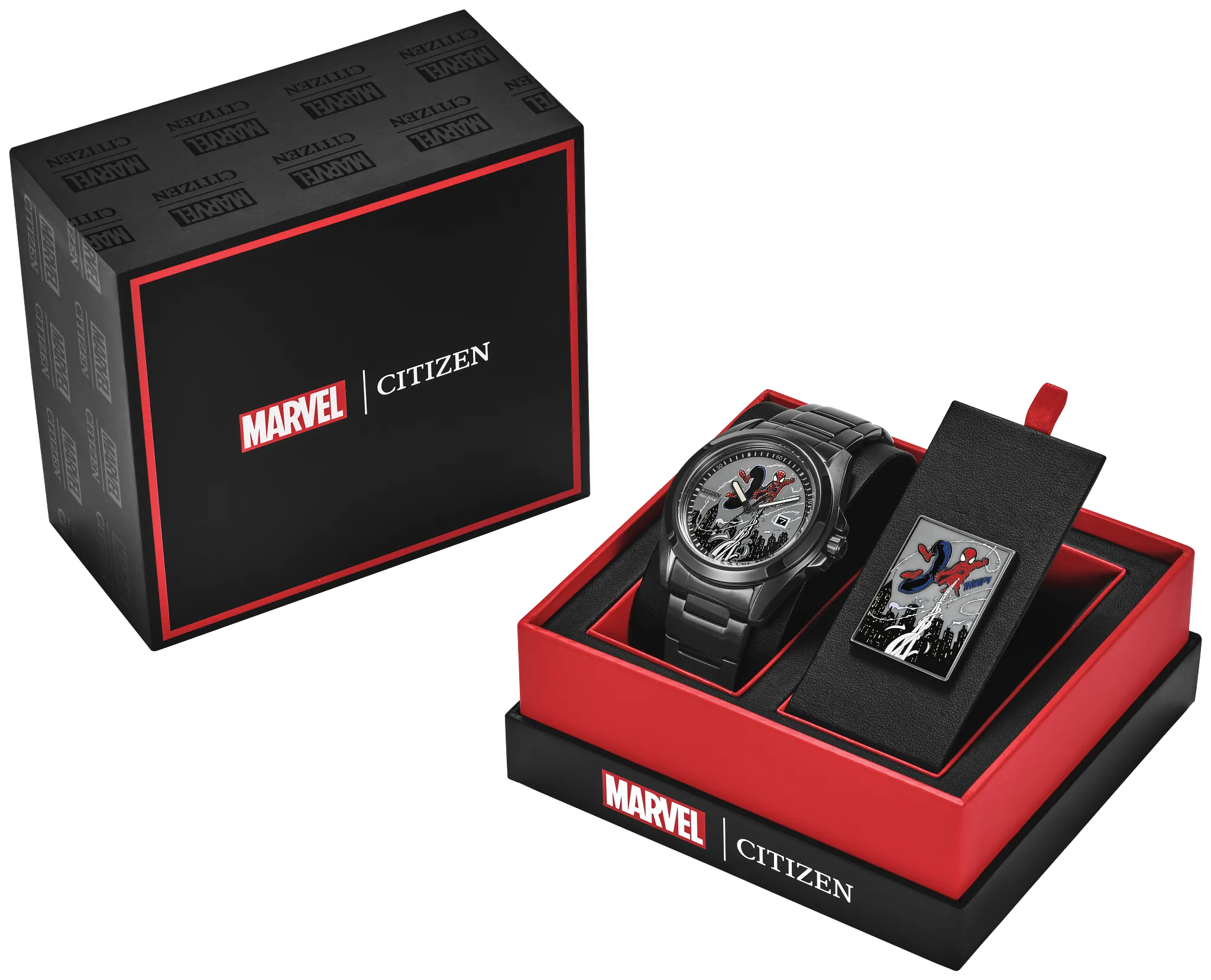Spider-Man Swings Grey Dial Stainless Steel Bracelet AW1437-61W